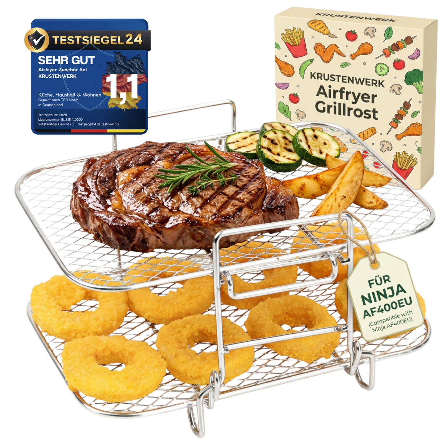 Airfryer Grill-Gitter für AF400EU - Grillrost aus Edelstahl
