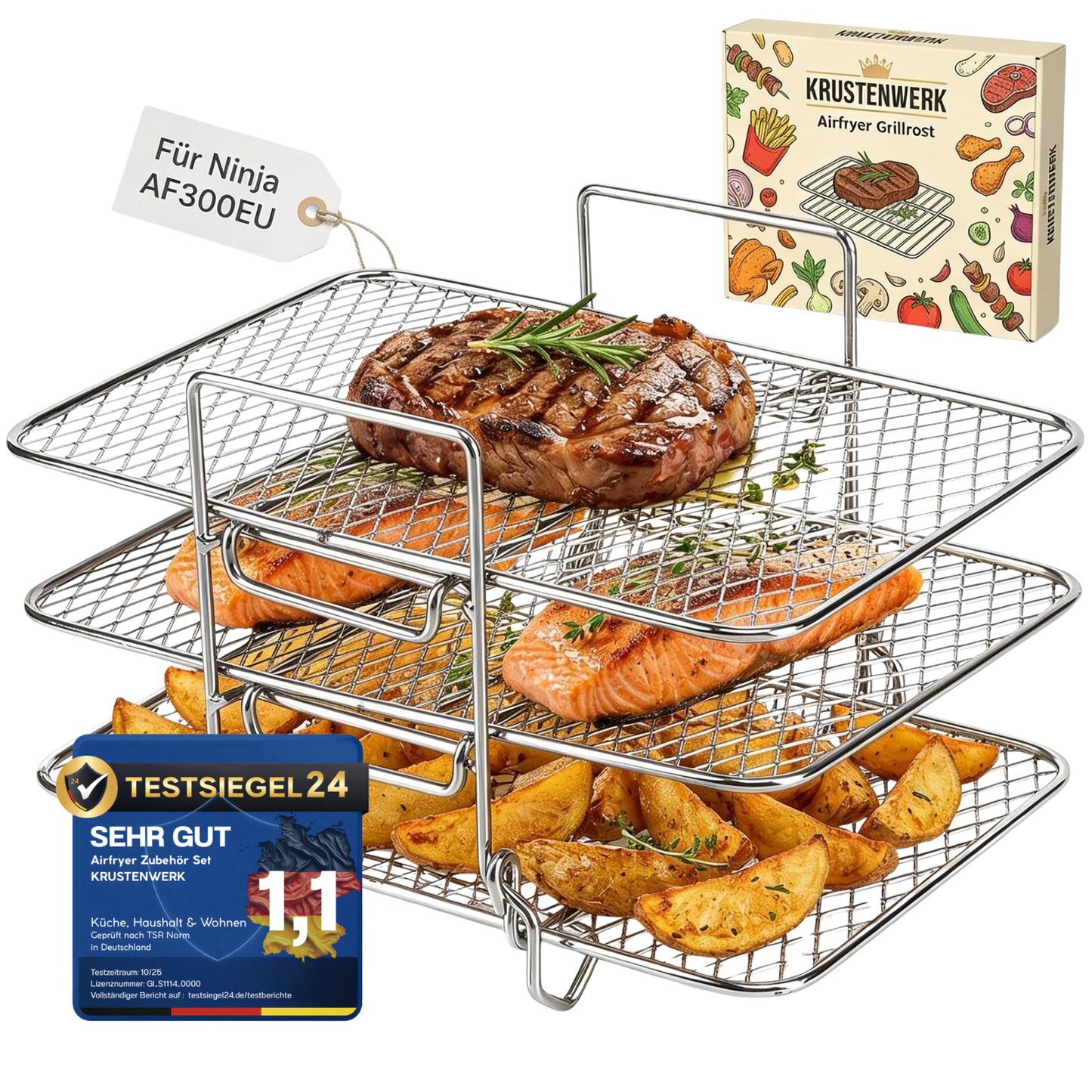 Airfryer Grill-Gitter für AF300EU - Grillrost aus Edelstahl