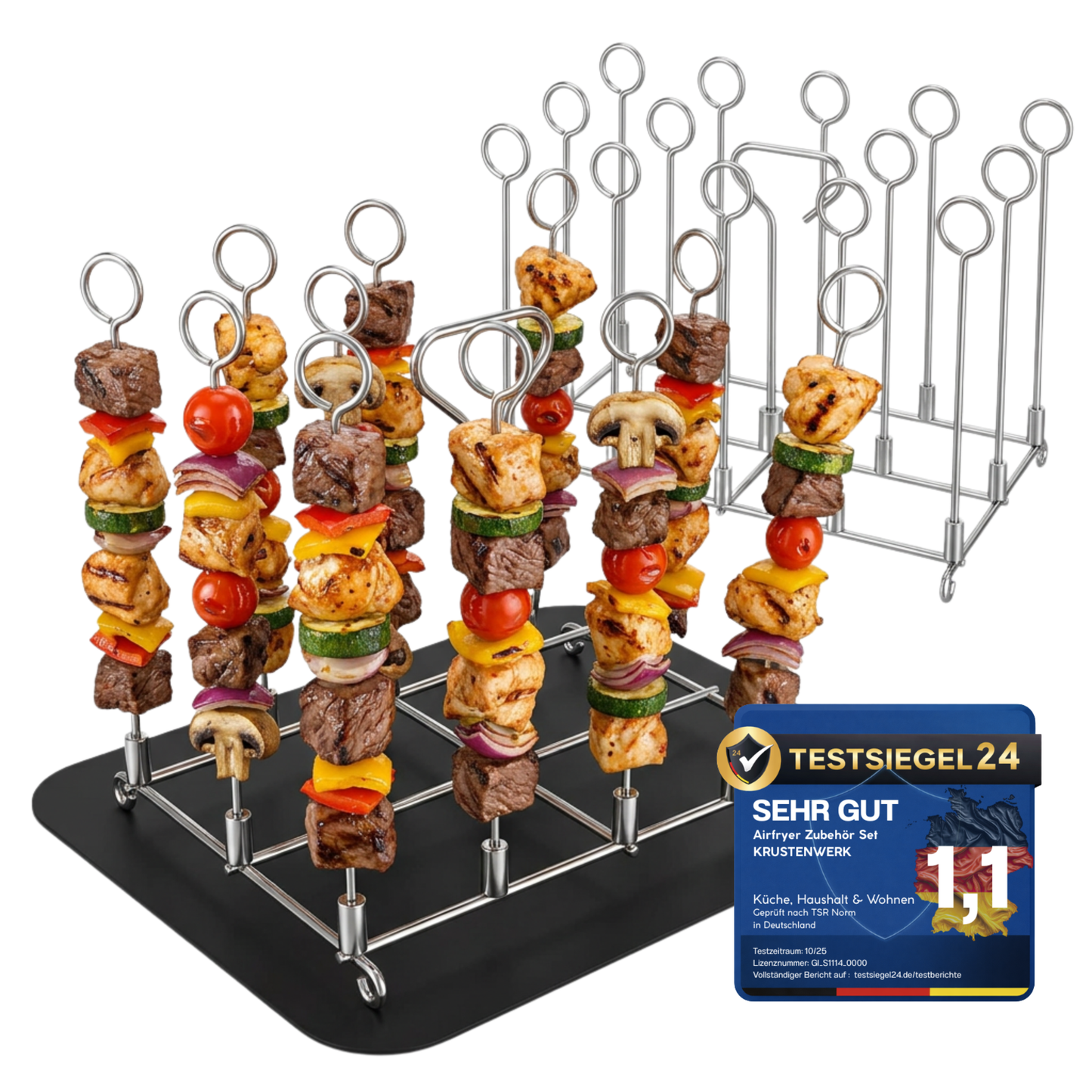 Airfryer Spieß Grillrost (2x) - mit Silikonunterlage